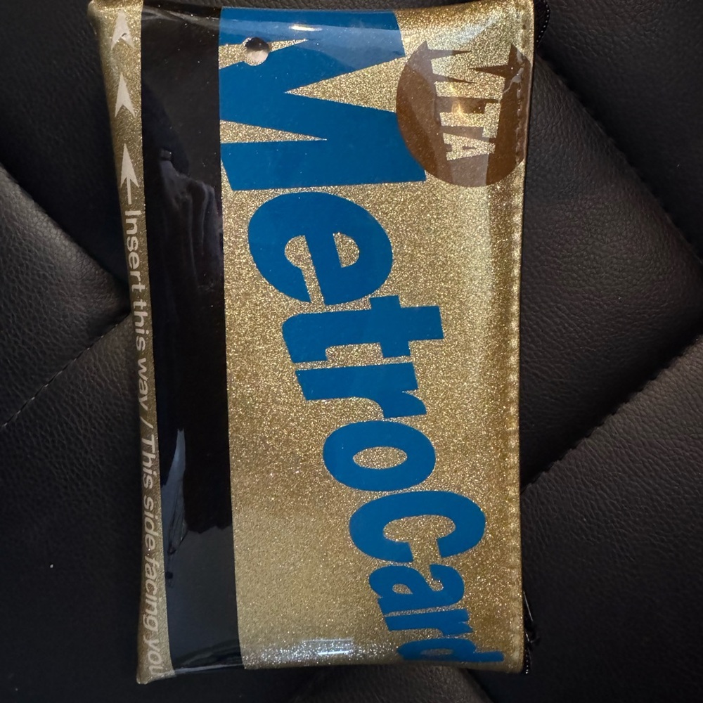 Glitter Gold and Blue MetroCard bag